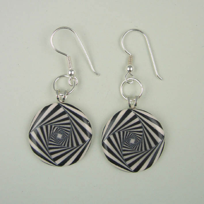 Square Swirl dangly earrings
